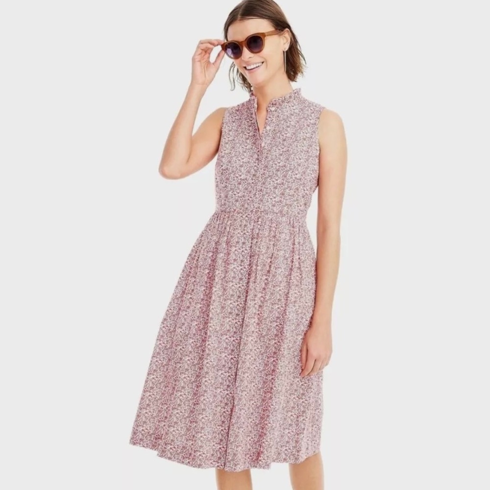 J. Crew Pink Floral Sleeveless Dress